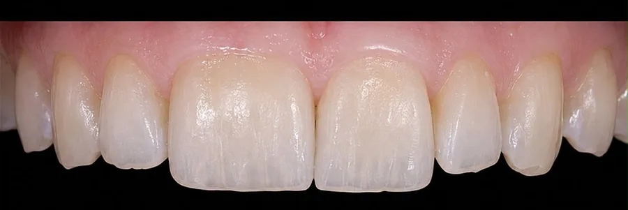 Composite bonding after photo, upper front teeth, case 24