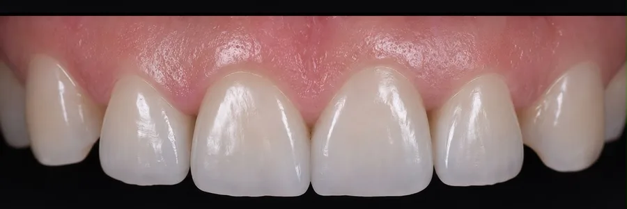 Composite bonding after photo, upper front teeth, case 31