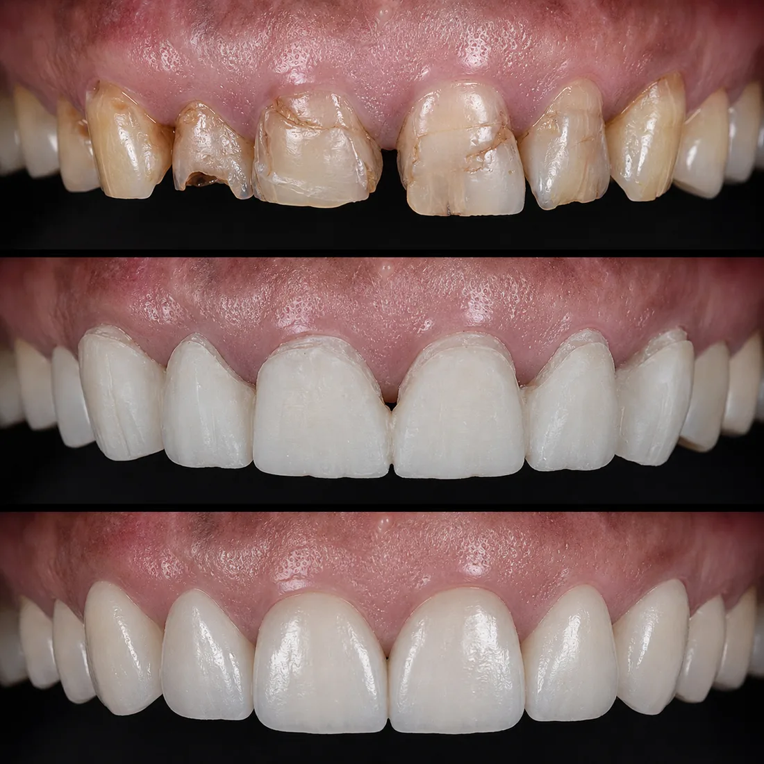 Composite bonding before photo, upper front teeth, case: Composite Bonding Case