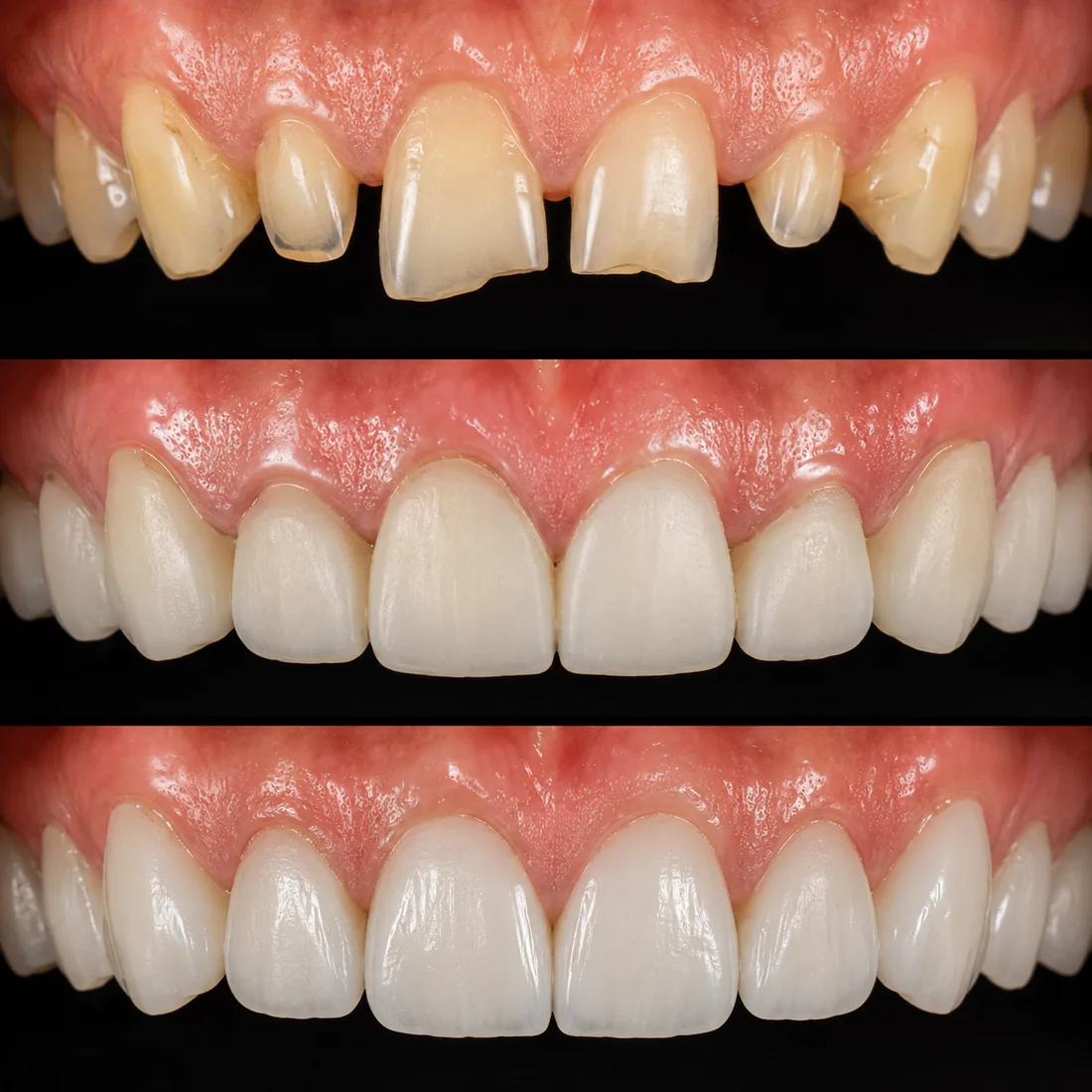 Composite bonding before photo, upper front teeth, case: Composite Bonding Case
