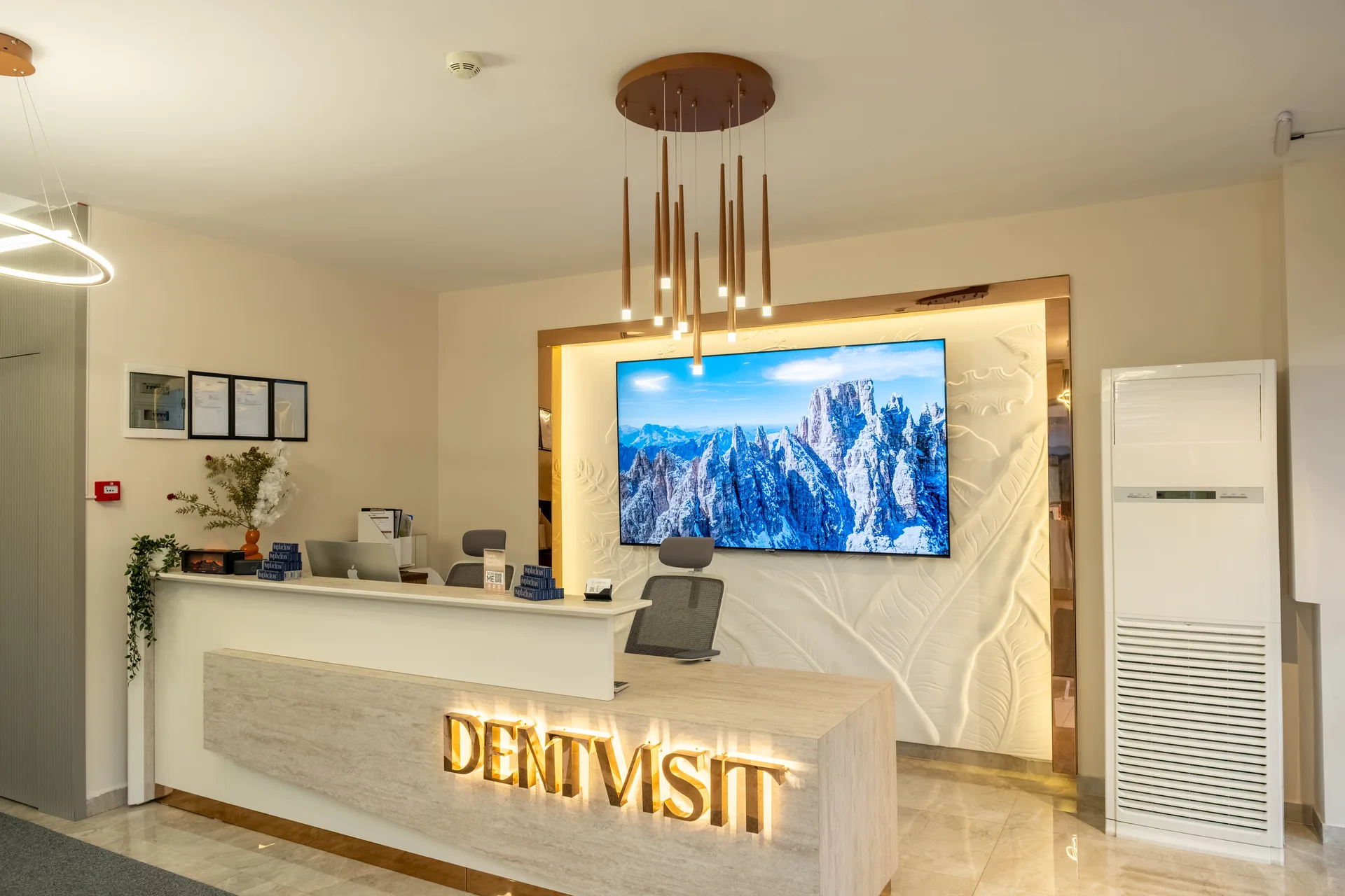 DentVisit clinic — modern reception and waiting area in Ataşehir