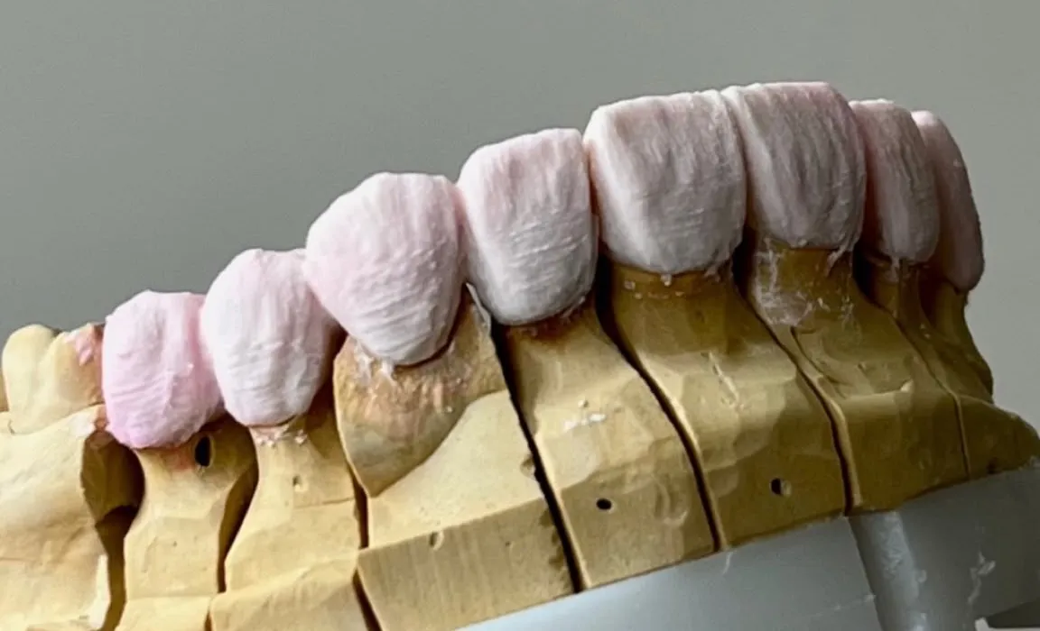 DentVisit — Zirkonyum kron, alçı model üzerinde ilk pişirim
