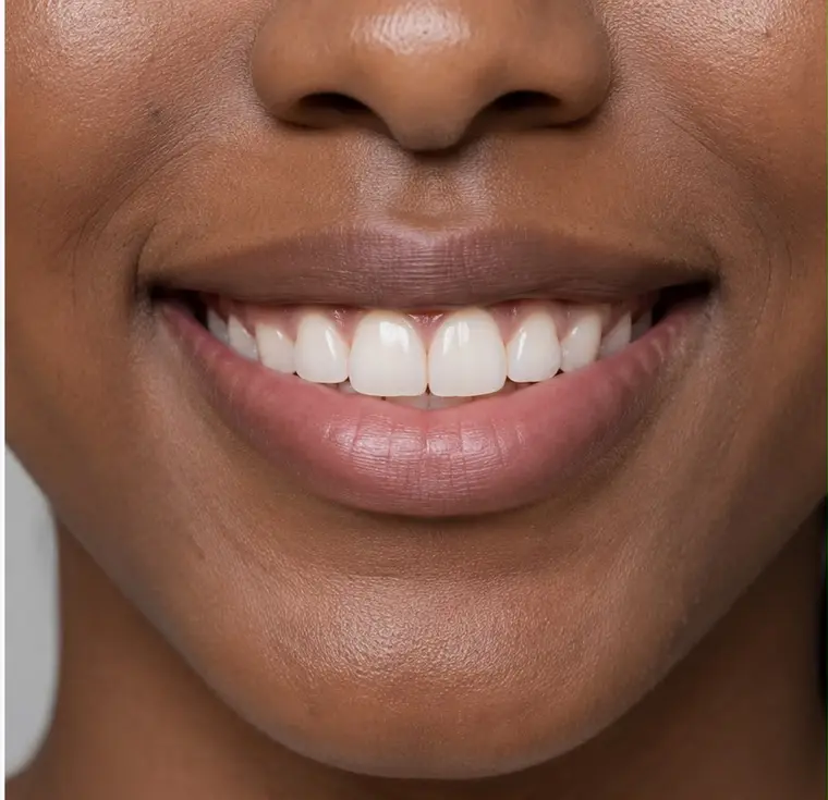 Close-up of a smile — life after implant treatment