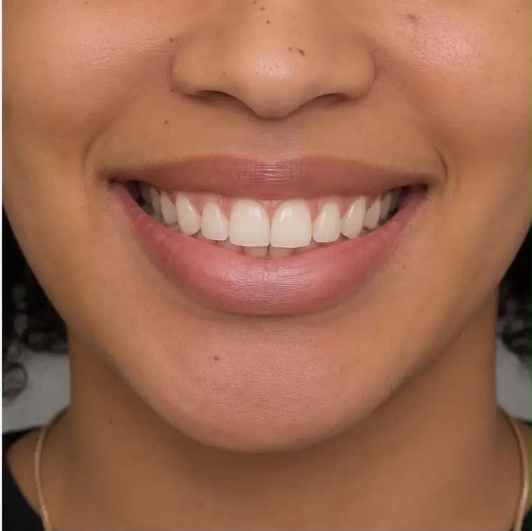 Close-up of a smile — keeping a straightened smile