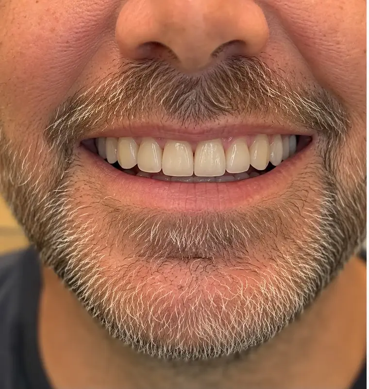 Close-up of a smile — life after implant treatment