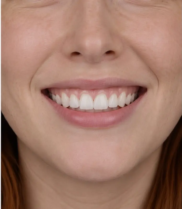 Close-up of a smile — keeping a straightened smile