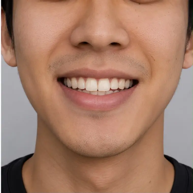 Close-up of a smile — keeping a straightened smile
